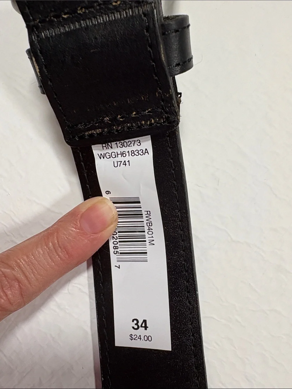 Camouflage Canvas on Leather Belt Size 34